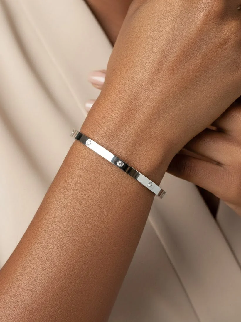 bracelet argent porté