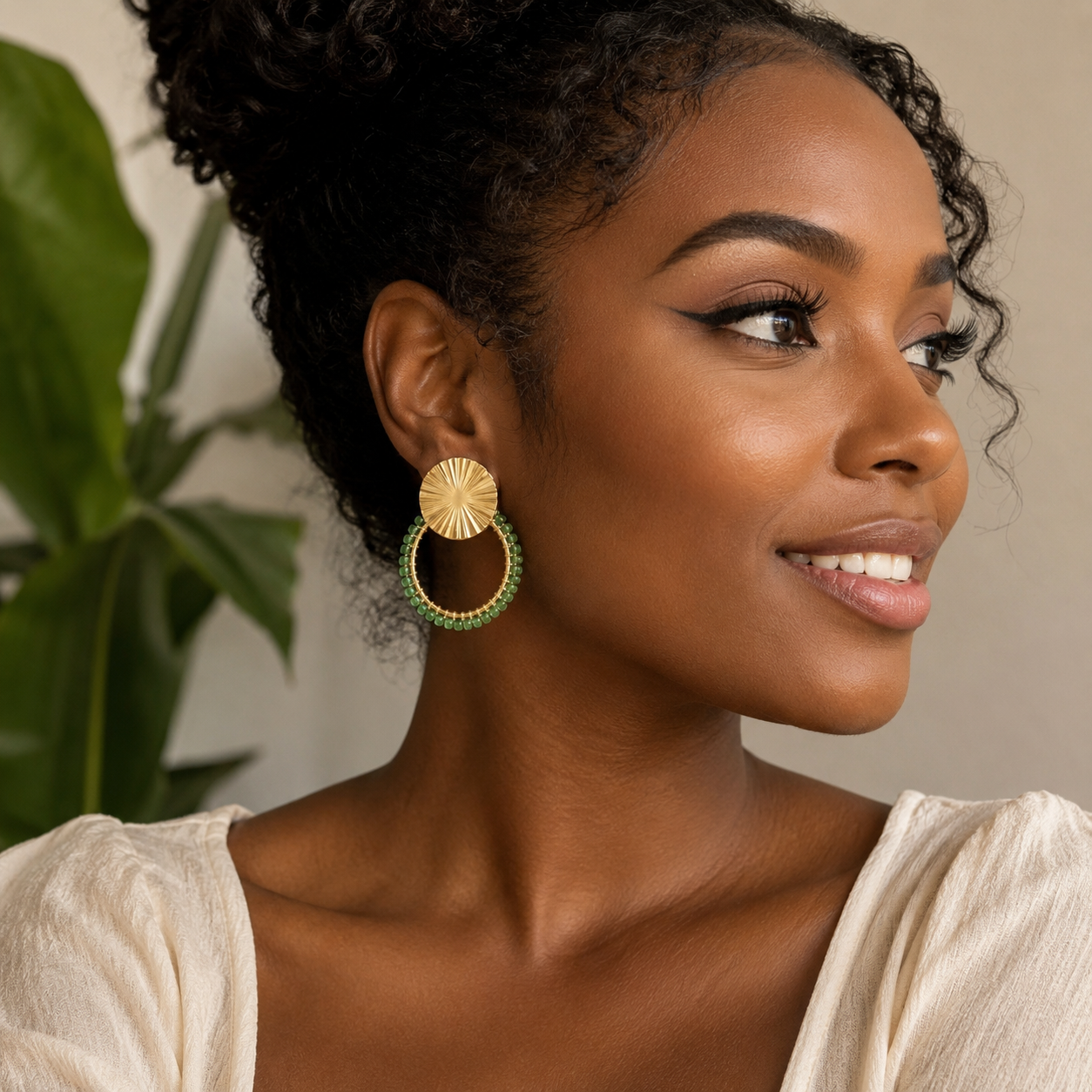 Boucles d'oreilles Éclat d'émeraude – Image 2